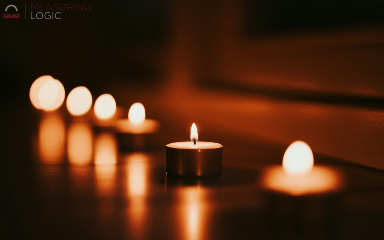 Stack ten standard tea lights and you'll reach close to 5 inches.