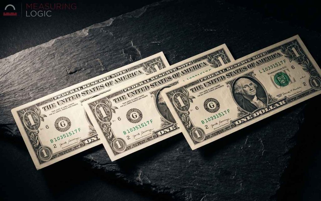 Three US dollar bills.