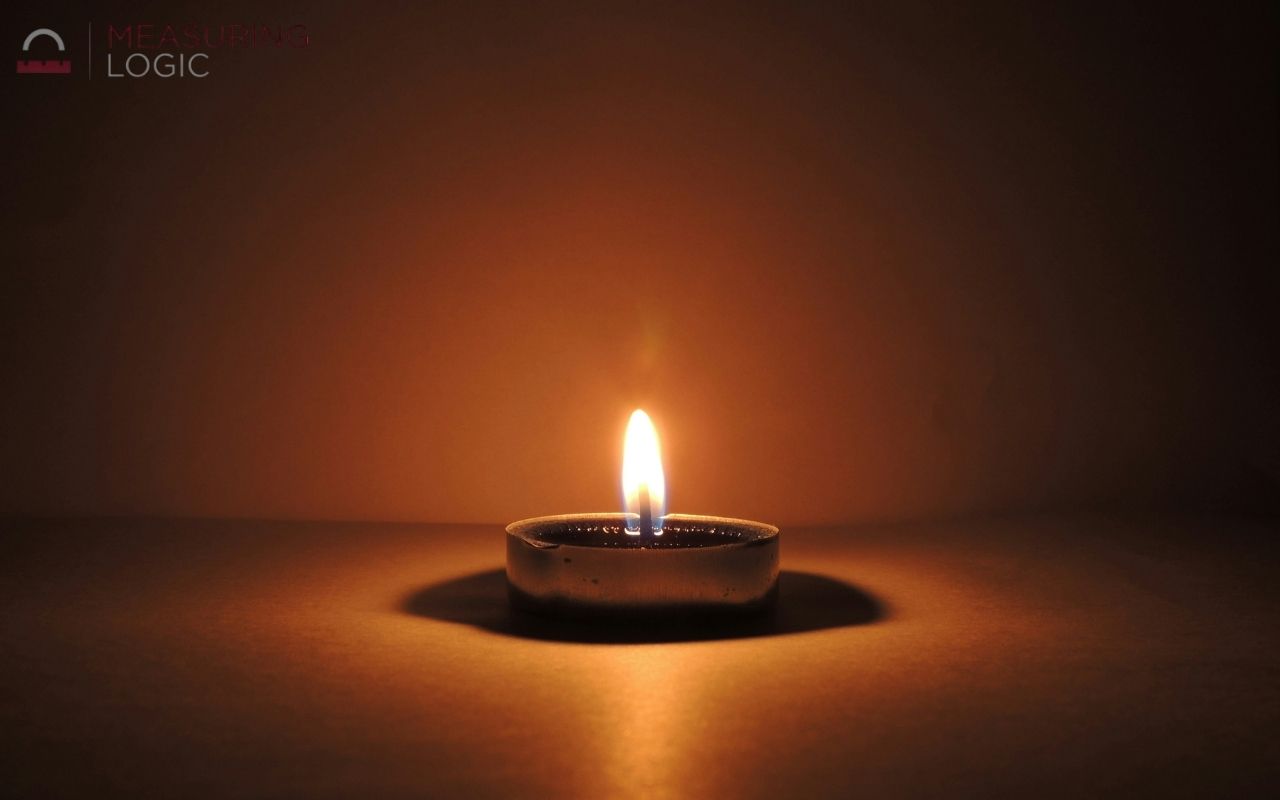 a tea light candle in the dark