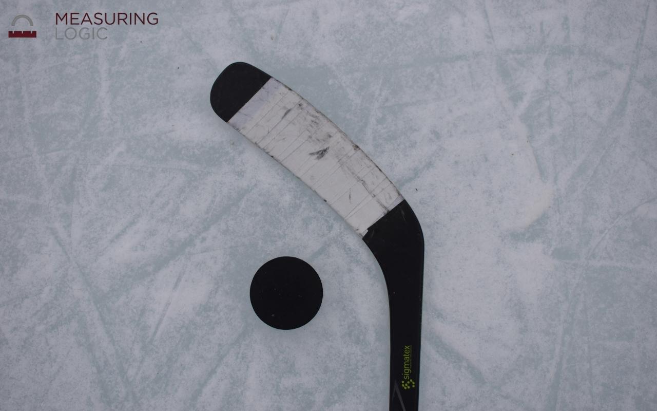 Hockey puck on ice