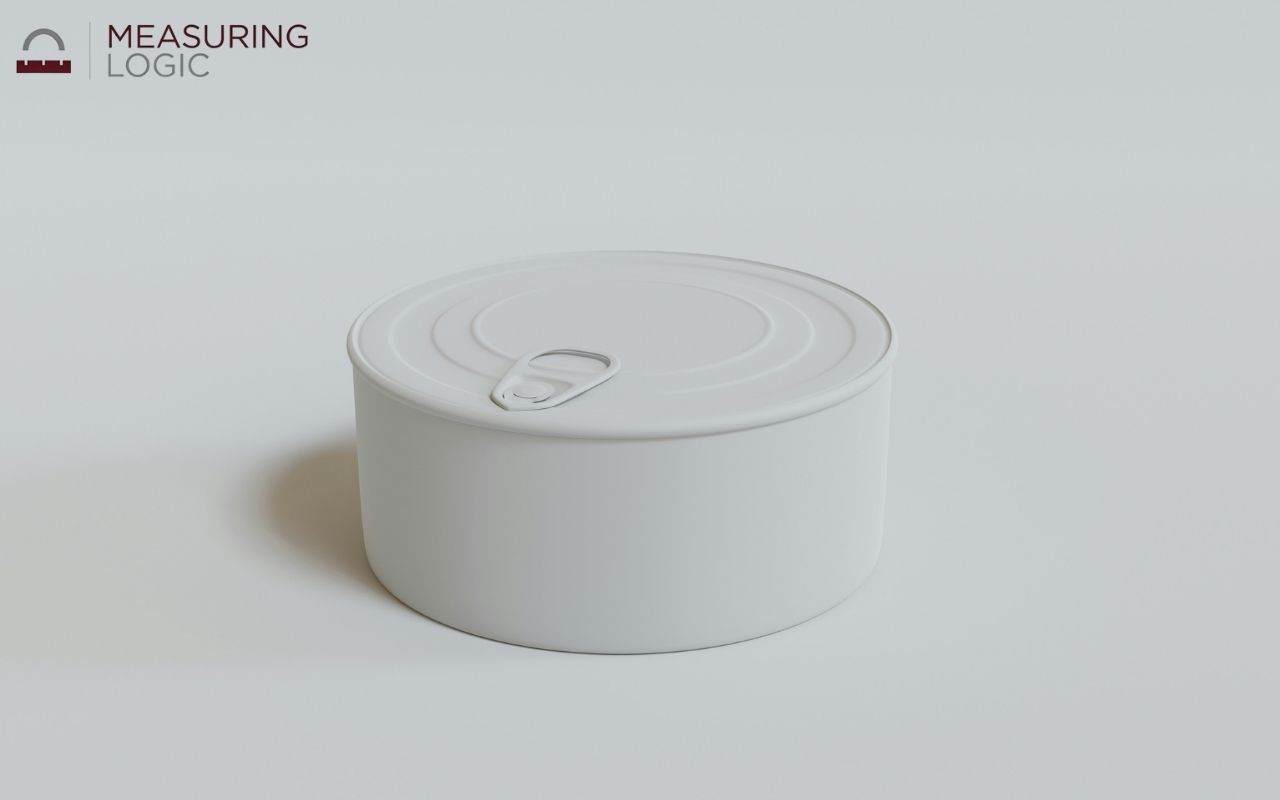 Soup can with a diameter close to 3 inches