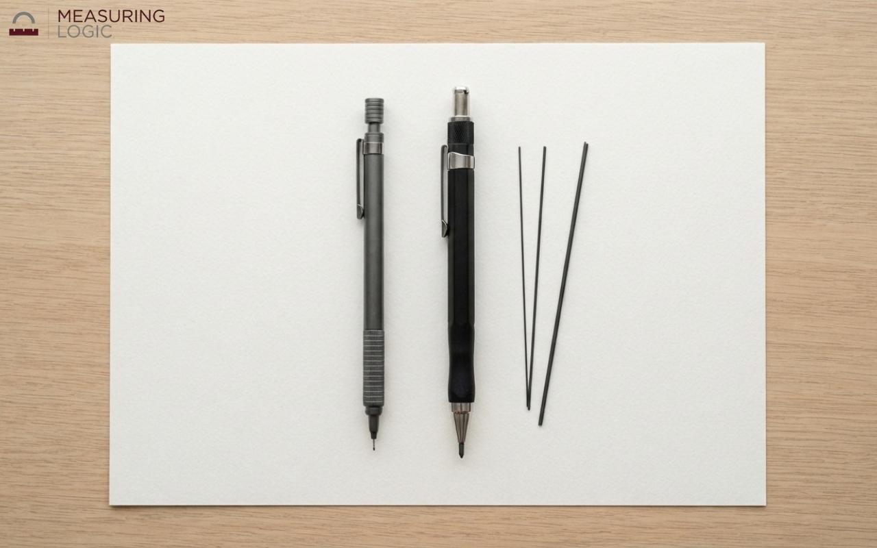 A smaller standard mechanical pencil with a clutch pencil