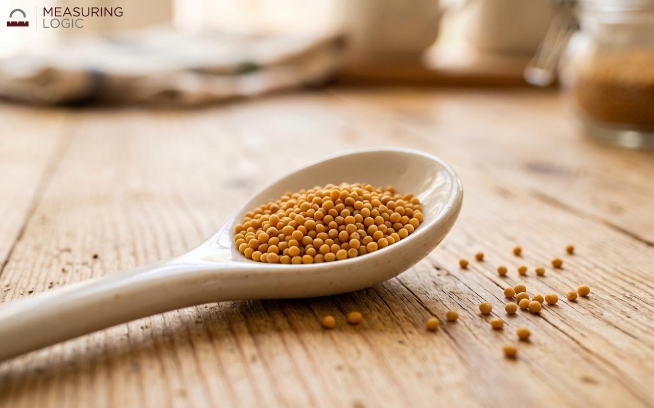 Mustard seeds close up