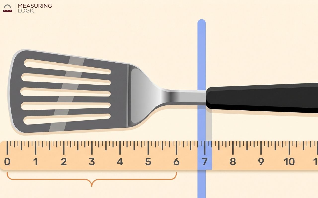 A standard silver soup spoon lying flat, providing an everyday visual reference for 7 inches.