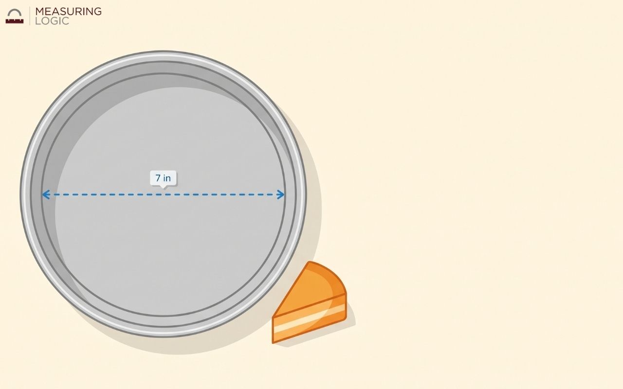 A 7-inch cake pan