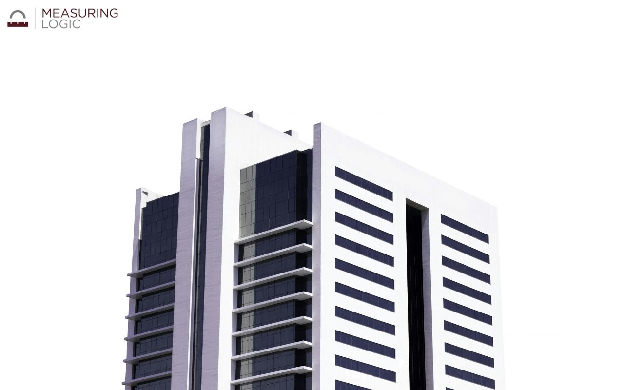 Modern skyscraper reaching high into the sky, highlighting a height near 500 feet